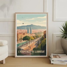 Ninastore L'hospitalet De Llobregat Ispanya Vintage Seyahat Posteri – Şehir Duvar Sanatı Ev Ofis Dekorasyonu