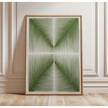 Ninastore Yeşil Optik Çizgi Posteri | Minimalist Geometrik Duvar Sanatı | Soyut Modern Baskı