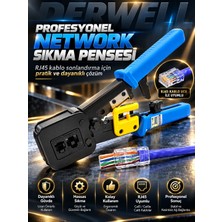 Derwell Yeni Nesil RJ45 Pense EZRJ45 Sıkma Pensesi RJ11 RJ12 RJ45 Ethernet Konektörü Sıkma Kesme Pensesi  Çok Fonksiyonlu Network Pensesi