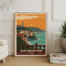 Ninastore San Sebastian Seyahat Posteri – Ispanya Şehir Manzarası – Bask Ülkesi Sanatı