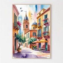 Ninastore Park Güell Barcelona Suluboya Tablo Ispanya Duvar Sanatı