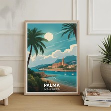 Ninastore Palma Mallorca Seyahat Posteri Akdeniz Kıyı Duvar Sanatı Ispanya Sanat Eseri