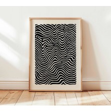 Ninastore Siyah Beyaz Soyut Duvar Sanatı Baskısı Modern Minimalist Çizgi Posteri Optik Illüzyon Ev Dekorasyonu Çağdaş Geometrik Sanat