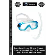 Terrien Premium Cressi Sirena Maske - Mexico Şnorkel Set Tatil Eşyası Dalış Ürünü Aktivite Aracı