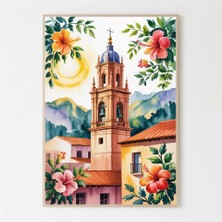 Ninastore Sevilla Ispanya Suluboya Tablosu, Vintage Seyahat Posteri
