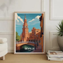 Ninastore Sevilla Ispanya Seyahat Posteri - Ev ve Ofis Için Ideal Vintage Duvar Sanatı Dekorasyonu Sevilla Hatırası
