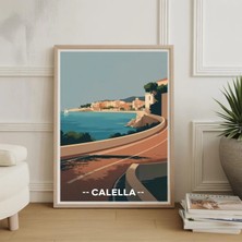 Ninastore Calella Ispanya Seyahat Posteri - Costa Brava Duvar Dekoru - Ispanyol Minimalist Sanat - Ev Ofis Dekorasyonu