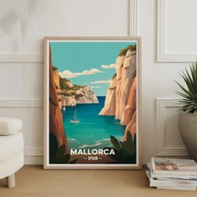 Ninastore Mallorca Ispanya Seyahat Posteri - Yüzyıl Ortası Modern Duvar Sanatı Avrupa Manzarası Dekorasyonu Retro Seyahat Baskısı