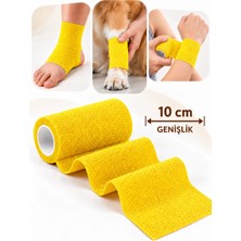 Boldy Koban Bandajı - Sporcu Bandajı - Kendinden Yapışkanlı Bandaj - Coban Bandajı - Tattoo Makinesi Tutma Bandı - Elastik Sargı Bandajı - Pet Sargı Bandajı Koban 10cmx4.5 M. (Sarı)