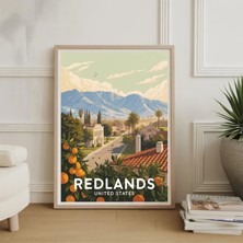 Ninastore Redlands Amerika Birleşik Devletleri Seyahat Posteri – Retro Portakal Bahçesi Duvar Sanatı