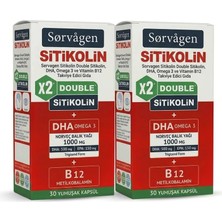 Sorvagen Smart Double Sitikolin (250 Mg), Dha Omega 3 ve B12 (30 Kapsül) x 2 Kutu