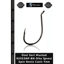 Terrien Özel Seri Mustad 92553NP-BN Olta Iğnesi Spin Deniz Canlı Yem