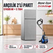 Arçelik 574509 Mı 508 Lt Buzdolabı + S 7564 Toz Torbasız Süpürge Paketi