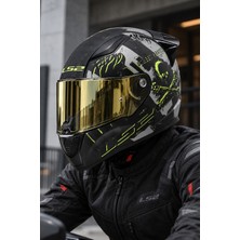 LS2 Rapıd 2 Pırates Kapalı Kask Gold Vizör ve Spoıler
