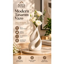 Niks Home Tekli ve 3'lü Spiral Vazo Seti Modern Estetik 3D Design, Dekoratif, Bohem Beyaz Modern Şık ve Dekoratif Dayanıklı | Salon |