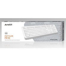 A4Tech A4 Tech FK10 Q USB Fsytyler Beyaz Tr Fn-Mmedya Klavye