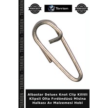 Terrien Albastar Deluex Knot Clip Kilitli Klipsli Olta Fırdöndüsü Misina Halkası Av Malzemesi Hobi