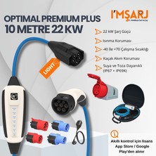 Nrgkick 22KW 32A Optimal Premium Plus Light 10M Taşınabilir Elektrikli Araç Şarj Cihazı Seti (Full Adaptörlü / 5X32A Eğik Duvar Prizli)