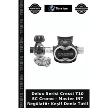 Terrien Delux Serisi Cressi T10 Sc Cromo - Master Int Regülatör Keşif Deniz Tatil