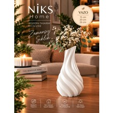 Niks Home Vazo Seti Modern Estetik 3D Design, Dekoratif, Bohem Beyaz Modern Şık ve Dekoratif Dayanıklı | Salon | Yatak Odası |