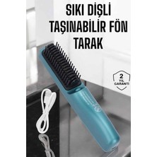 Mrt Teknik Saç Düzleştirici Fön Tarak Sıkı Dişli Iyon Özelliği Şarjlı Taşınabilir