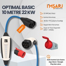 Nrgkick 22KW 32A Optimal Basic Light 10M Taşınabilir Elektrikli Araç Şarj Cihazı Seti (5X32A Eğik Duvar Prizli)