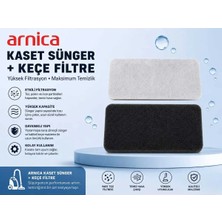Unico Arnica Süpürge Filtresi Kaset Sünger+Keçe Filtre Uyumlu Model ET14300 Siyah