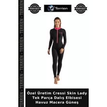 Terrien Özel Üretim Cressi Skin Lady Tek Parça Dalış Elbisesi Havuz Macera Güneş