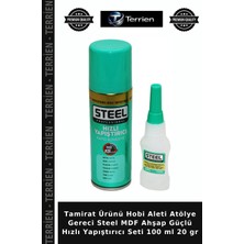 Terrien Tamirat Ürünü Hobi Aleti Atölye Gereci Steel Mdf Ahşap Güçlü Hızlı Yapıştırıcı Seti 100 ml 20 gr