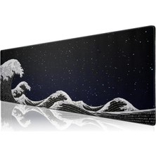TeknoKapsül Klasse Pro - 10 Farklı Model Dikişli Kenar 90X40 cm Oyuncu Gaming Mouse Pad (Kanagawa Yıldızlar, 90X40 Cm)