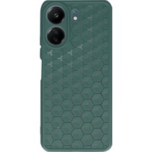 Urfakent Xiaomi Redmi 13C Uyumlu Kılıf Petek Silikon Kapak - Koyu Yeşil