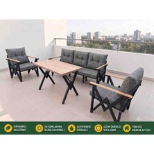 Gül konspet Gül Konsept  ZAMBAK 3 1 1 Masalı (Orta Gri) Bahçe Balkon Takımı Çay Seti