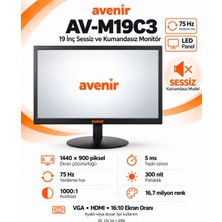 Avenir AV-M19C3 19 Inch 75HZ 5ms Sessiz Kumandasız Monitör
