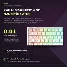 Mchose Jet 75 E-Sport Mekanik Klavye Kablolu Oyun İçin Beyaz Kare Tuş Formu Topographic %75 Hall Effect Kailh Magnetic God Manyetik Switch Rgb Hotswap Mekanik Gaming Klavye (MC-JET75-9)