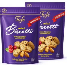 Tafe Mini Biscotti Glutensiz Yaban Mersinli Kıtır Kurabiye 150gr x 2 paket