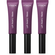 L'oréal Paris Infaillible Lip Paint Matte 207 Wuthering Purple Mürdüm Likit Mat Ruj 3 x 8 ml