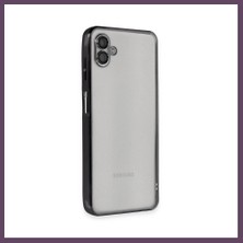 Bezos Samsung Galaxy A04 Uyumlu Kılıf Lensli Silikon - Siyah Bhs