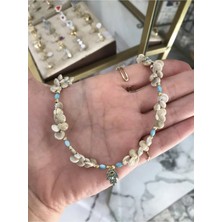 LinAlya Jewelry Minik Deniz Kabuğu Detaylı Zarif Doğal Taş Model Kolye