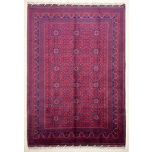 El Dokuma Afgan Halı 6 Metre Biljik Desenli Kök Boya  198 x 298  cm
