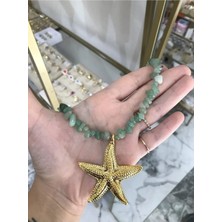 LinAlya Jewelry Deniz Yıldızı Detaylı Doğal Taş Model Kolye