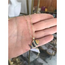 LinAlya Jewelry Renkli Taşlı Balık Model Kolye