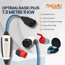 Nrgkick 11KW 16A Optimal Basic Plus 7.5m Taşınabilir Elektrikli Araç Şarj Cihazı Seti (Wifi/bluetooth / 5X16A Eğik Duvar Prizli)