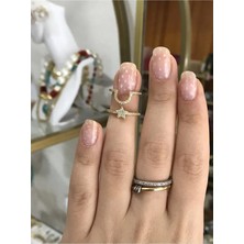 LinAlya Jewelry Taş Detaylı Tırnak Yüzüğü Ikili Model