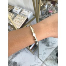 LinAlya Jewelry Kalp Detaylı Kelepçe Bileklik