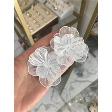 LinAlya Jewelry Metal Çizgili Çiçek Model Küpe