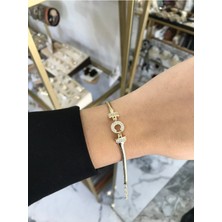 LinAlya Jewelry Harf Detaylı Taşlı Yılan Sırtı Model Bileklik ( Charfi) Kararmaz