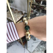 LinAlya Jewelry Gold Detaylı Leopar Model Lastikli Bilezik
