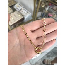 LinAlya Jewelry Zincir ve Pembe Kalp Detaylı Ip Kolye
