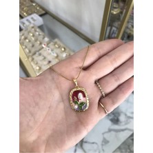 LinAlya Jewelry Çiçek Model Çelik Sanat Kolye