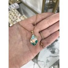 LinAlya Jewelry Renkli Kelebek Detaylı Çelik Sanat Kolye